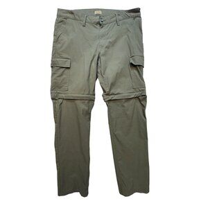 Telluride Mens Slim Fit Convertible Cargo Pants Size 36x32 Olive Green Outdoors